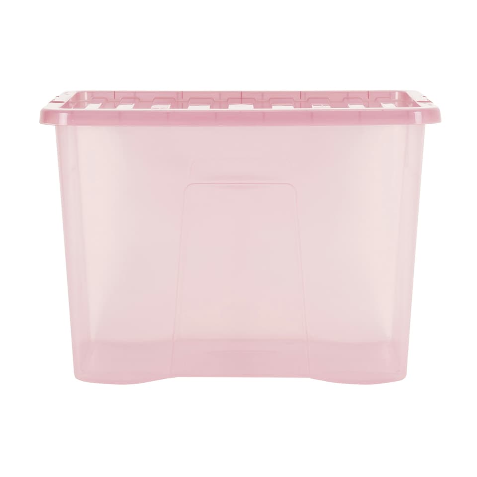 image 1 of Wham Crystal 4 x 80L Stackable Plastic Storage Boxes with Lids