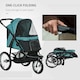 image 5 of PawHut 3 Wheel Pet Stroller, for Medium Small Dogs, Foldable Cat Pram - Green