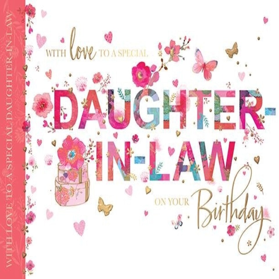 Words 'n' Wishes Traditional Daughter in Law Birthday Card, Birthday Cards for Daughter in Law, Multi-Coloured 22 x 15.8 cms