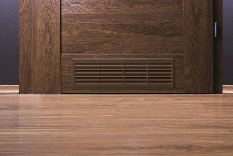 image 1 of Appletree 120x440mm Internal Door Plastic Ventilation Grille Air Vent Collar | Brown | Appletree