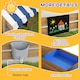 image 7 of Outsunny Sand Pit with Canopy, Blackboard, Toys, Sink, Seats, Flags for Kids | Brown | Brown