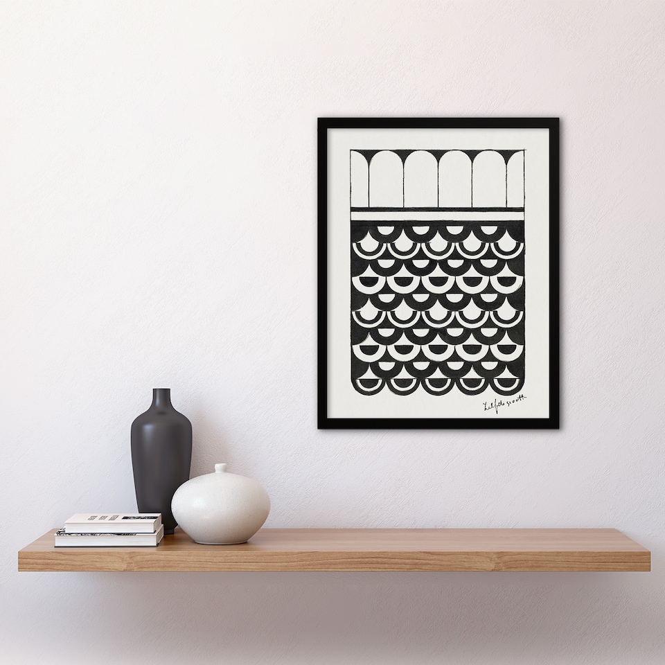image 1 of Geometric Ornament of Scales De Mesquita Framed Wall Art Print 12X16"