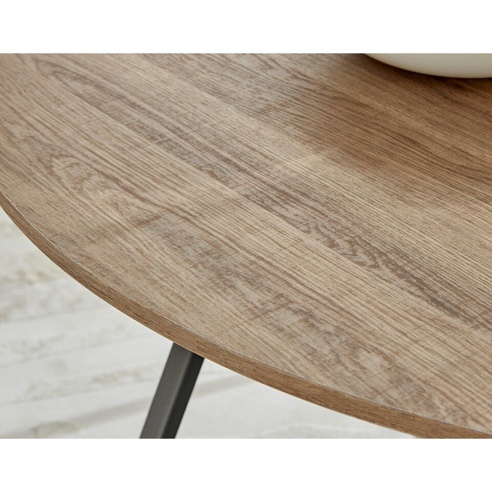 image 1 of Furniturebox Santorini Brown Wood Contemporary Round Dining Table