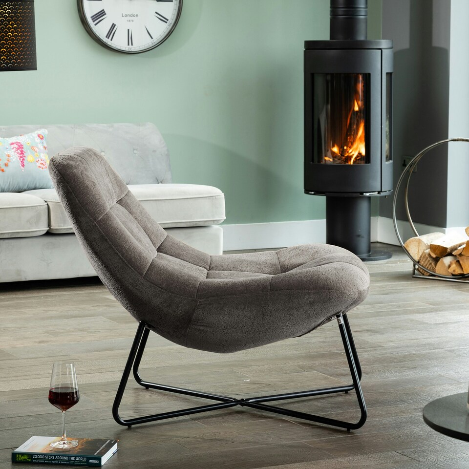 image 1 of Merced Fabric Accent Chair - Dark Grey