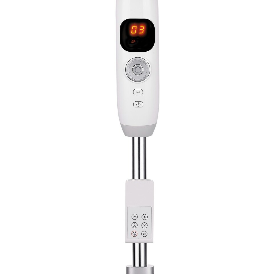 image 1 of Igenix DF1670 Digital Pedestal Fan, 16 Inch, Ultra Quiet, 12 speeds LED Display, White