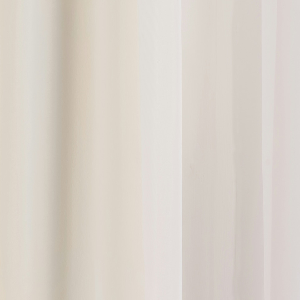 image 1 of Pair of Crystal Cream Plain Voile Panels 229 cm (90 inch) Rod Pocket Panels for Bedroom and Living Room
