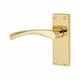 image 4 of Golden Grace 1 Pairs Victorian Scroll Astrid Handle Latch Door Handles in Gold Polished Brass with 120mm x 40mm Backplate Gold