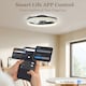 image 3 of HOMCOM Ceiling Fan with Light and & App Control, 6 Speed, 50 cm | Black | Black, Transparent, Smoky Grey | 50 x 50 x 13.8 cm