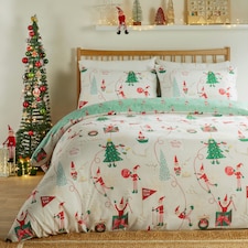 Duvet Day Elfie Printed Soft Touch Duvet Set Cream | Multicolour | Single