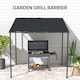 image 7 of Outsunny Wall Mounted Pergola Gazebo with PA Coating Fabric and Metal Frame, Lean to Garden Gazebo, Wind Resistant Outdoor Sun Shade Shelter for Garden, Deck | Grey | Dark Grey | 238L x 238W x 235H cm
