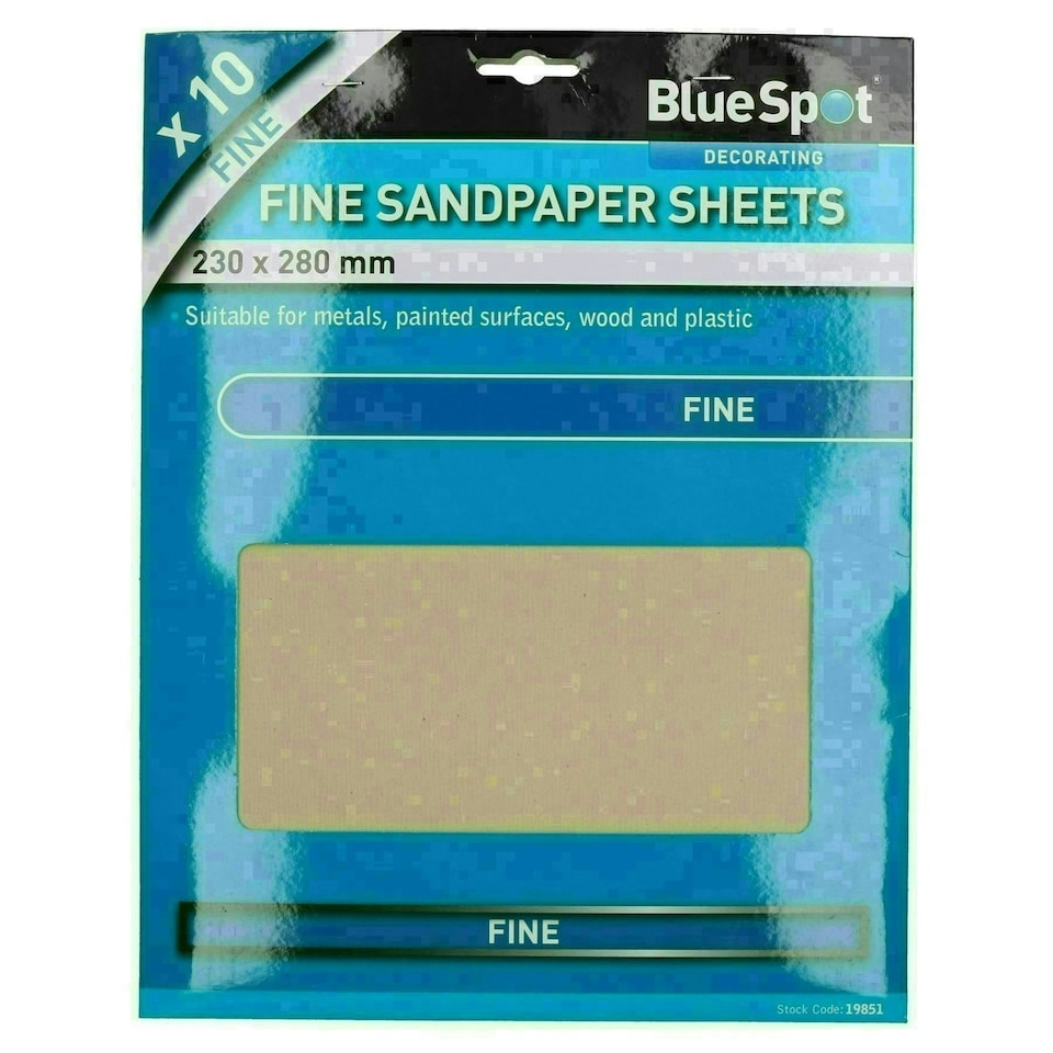 image 1 of 20pc Assorted Sandpaper Sanding Sheets for Metal Wood Plastic Fine 240 Grit