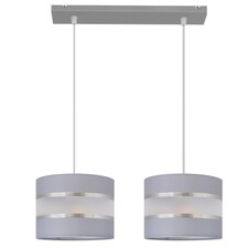 Helen Straight Bar Pendant Ceiling Light Grey, Silver 45cm