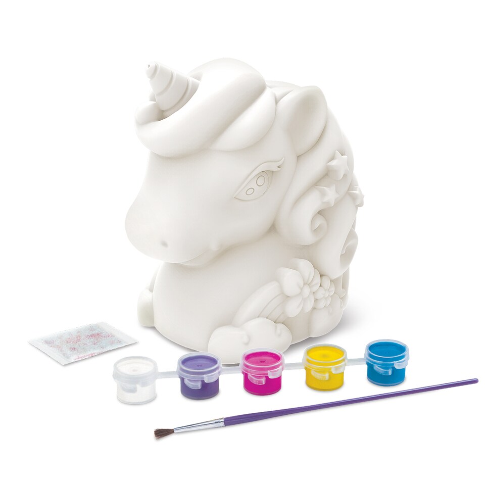 image 1 of KidzMaker - Paint Your Own Mini Glitter Unicorn Bank