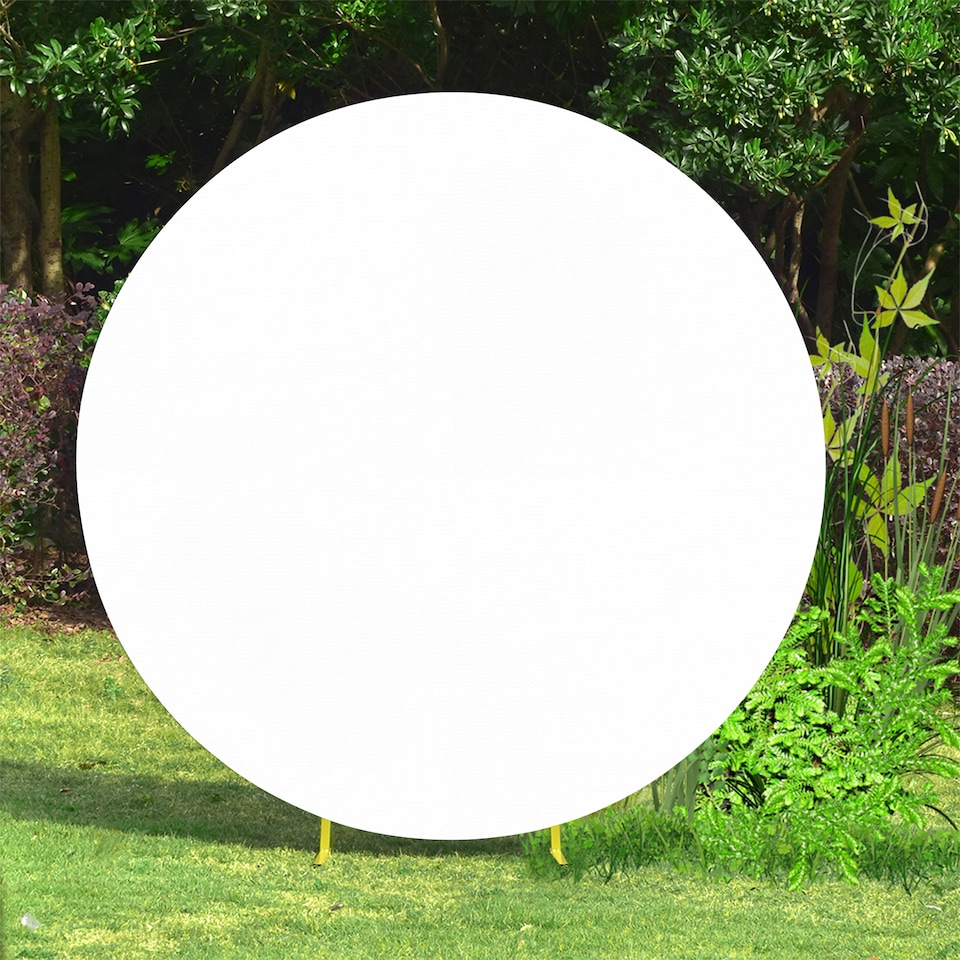 image 1 of 160GSM White Round Arch Backdrop Cover - 200cm