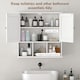 image 4 of HOMCOM Farmhouse Bathroom Wall Cabinet, Wall Mounted Medicine Cabinet with Adjustable Shelf, Open Compartments and 2 Doors, Storage Organiser Over The Toilet, White