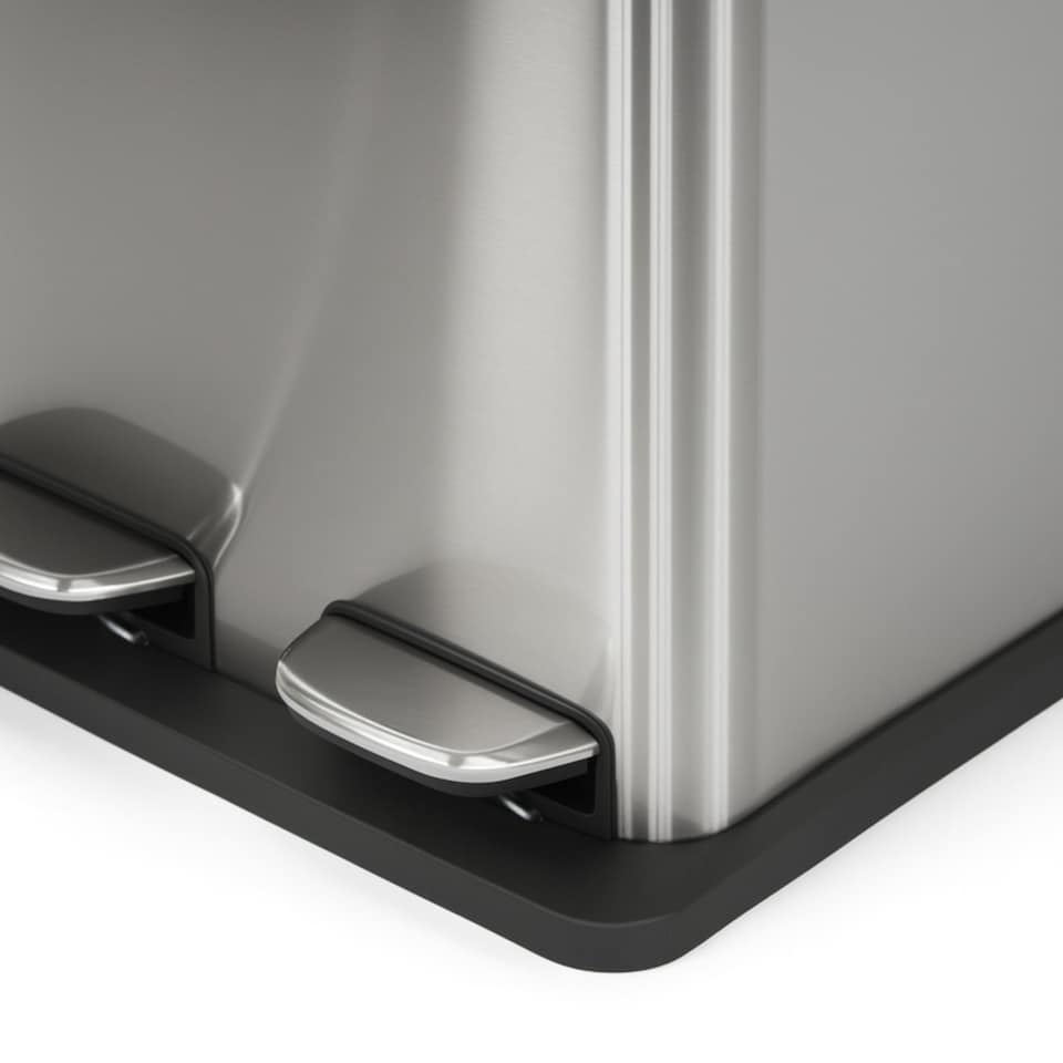 image 1 of 30L Stainless Steel Double Compartment Pedal Kitchen Waste Bin | Silver