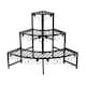 image 1 of Oypla 3 Tier Corner Metal Garden Flower Staging Plant Stand Display Shelf Black