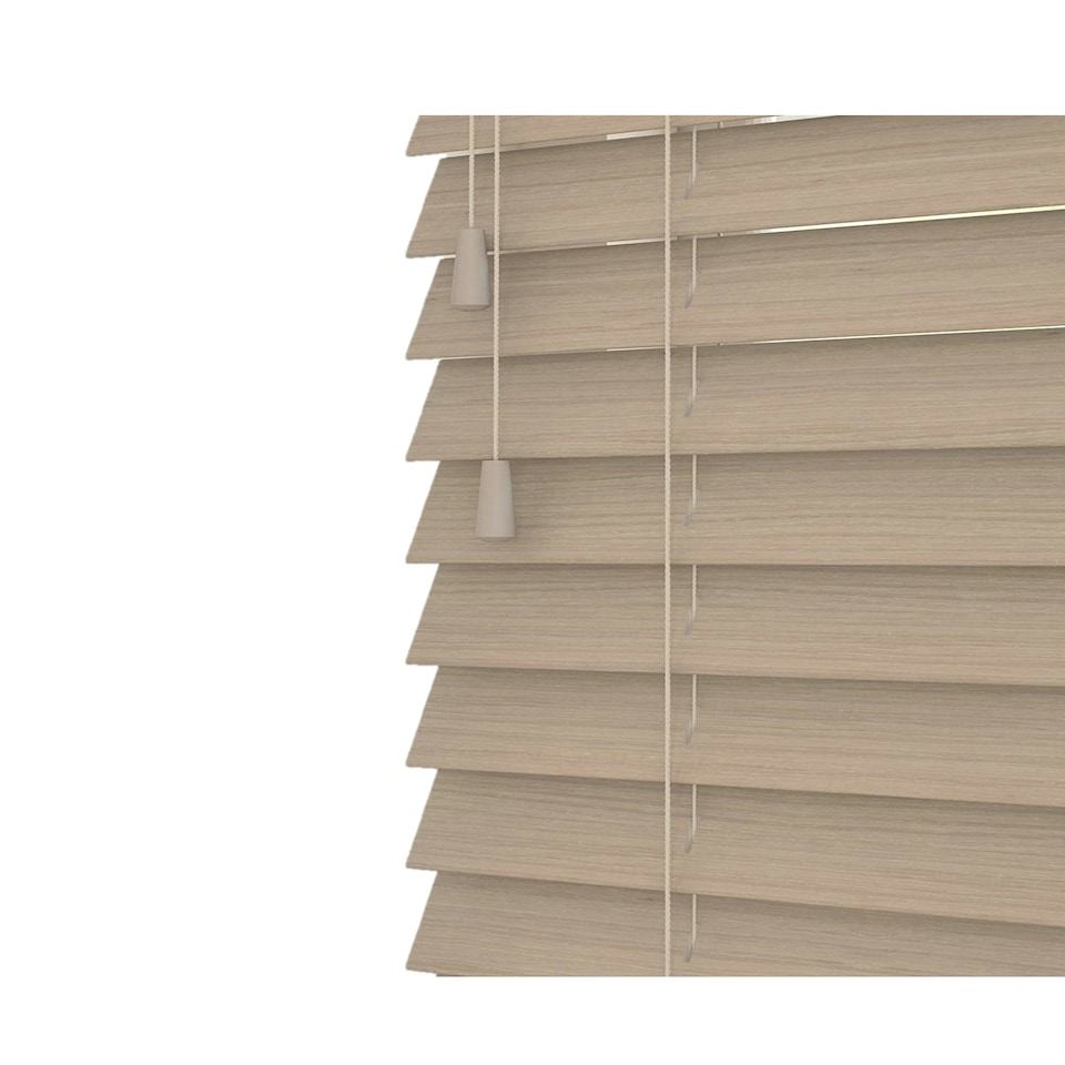 image 1 of 90cm Northern Oak Wooden Venetian Blinds With Strings (130cm drop) Grey | Grey