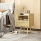image 7 of Bedside Tables, Set of 2, Boho Side End Table w/ Drawer, Storage Compartment