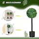 image 5 of HOMCOM Set of 2 Potted Artificial Plants Boxwood Ball Trees Indoor Outdoor, 60cm