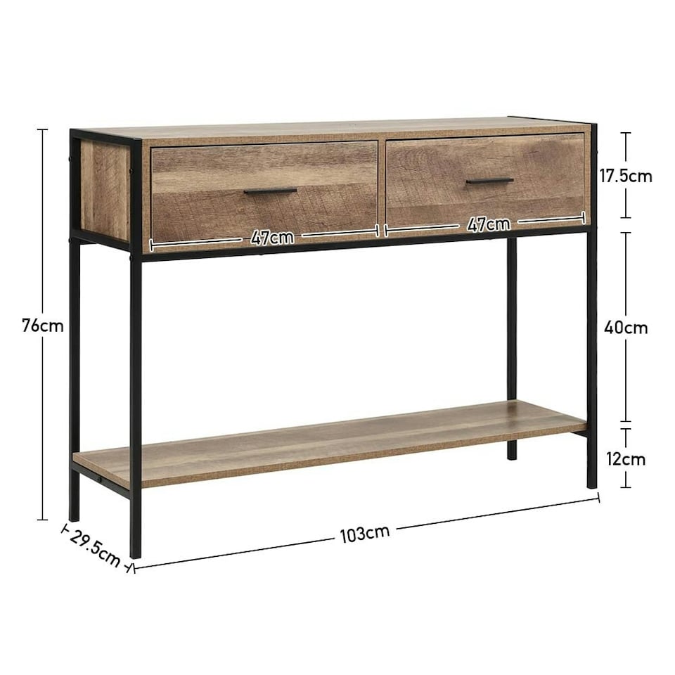image 1 of Living and Home Console Table with Drawers Metal Frame for Hallway