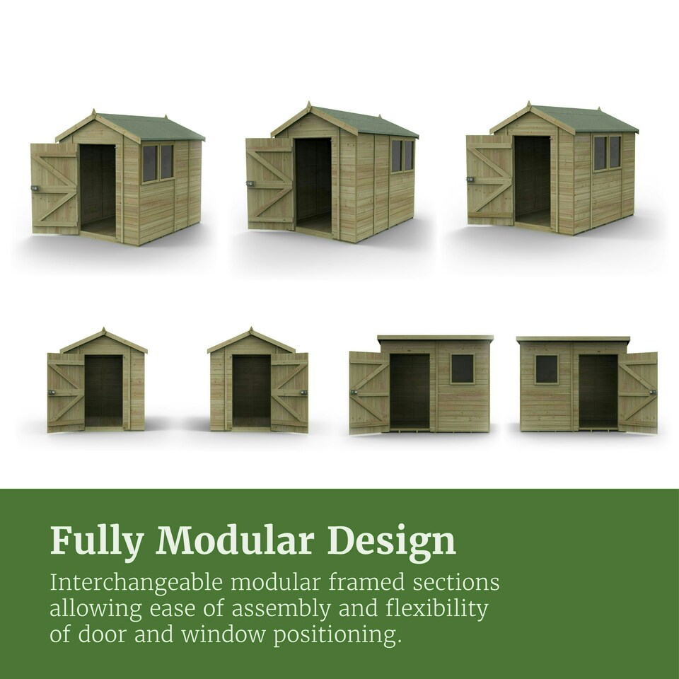 image 1 of Forest Garden Timberdale 12x8 Apex Shed - Combo Brown