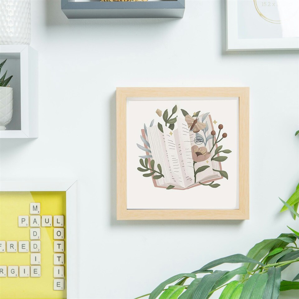 image 1 of Nicola Spring 3D Box Photo Frame - 8 x 8'' - Light Wood