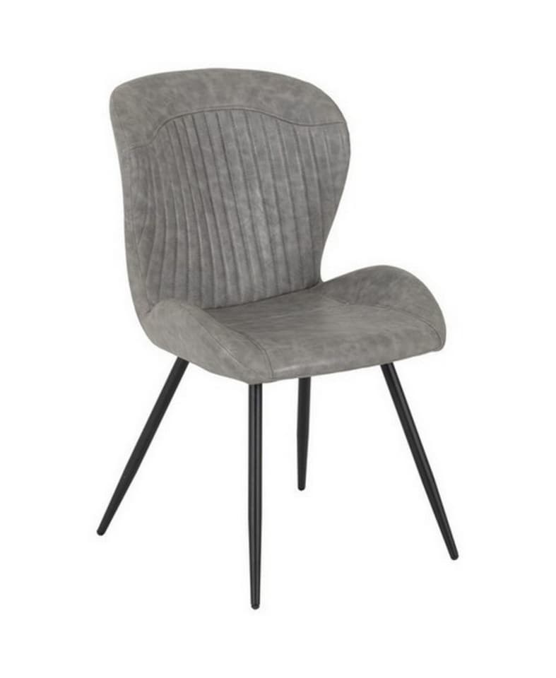 image 1 of Quebec Chair (Box of 4) - L62 x W51 x H90.5 cm - Grey Faux Leather | Grey
