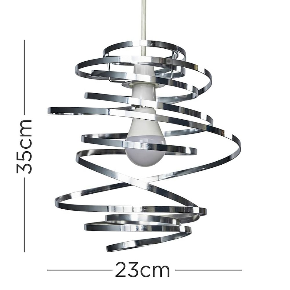 image 1 of ValueLights Bensson Silver Ceiling Pendant Shade