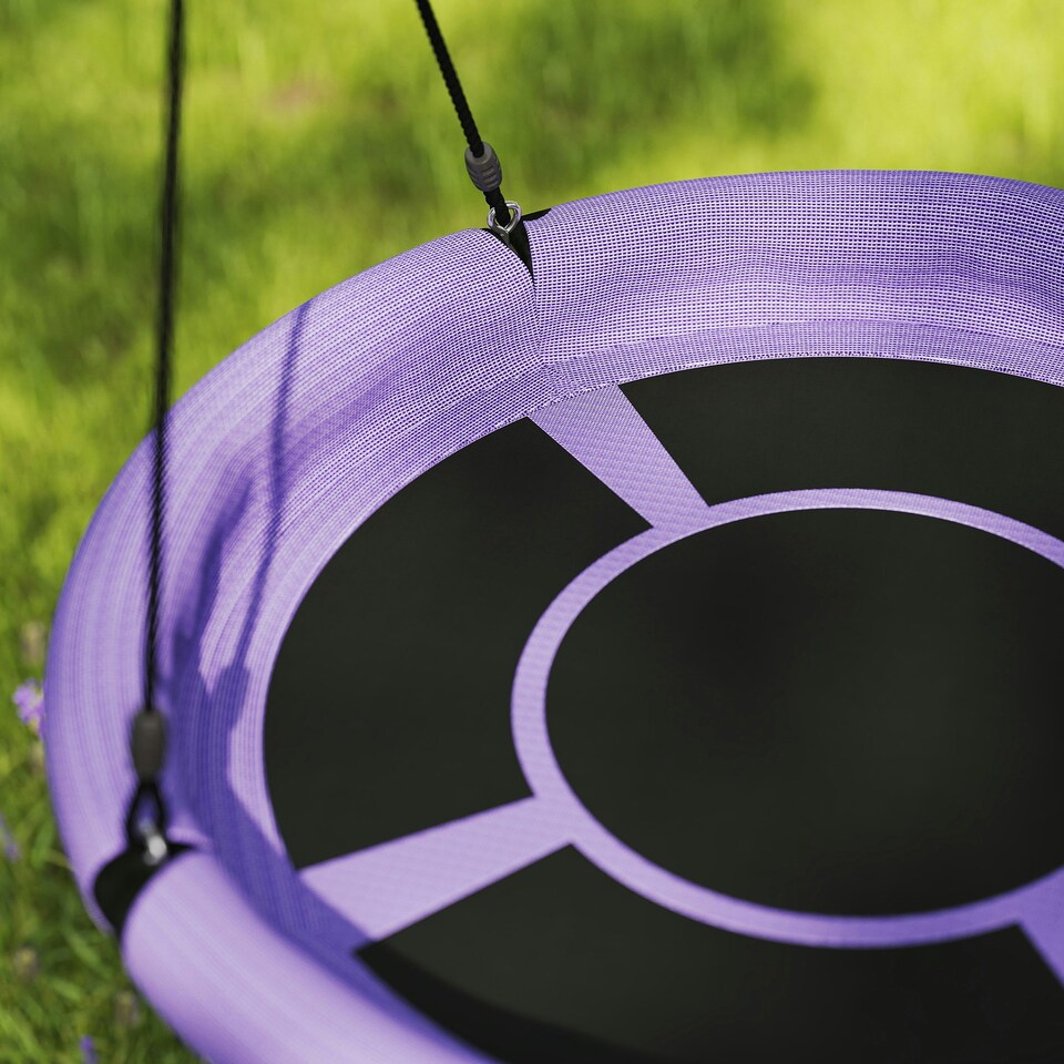 image 1 of AIYAPLAY Nest Swing Set, 100 cm Saucer Tree Swing Set for Kids, Purple