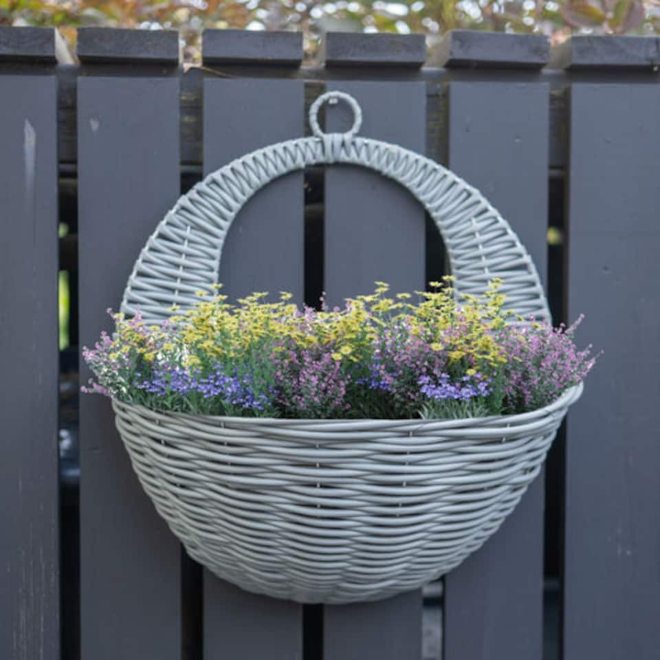 image 1 of FabFinds Grey Hanging Basket 31cm 2 Pack