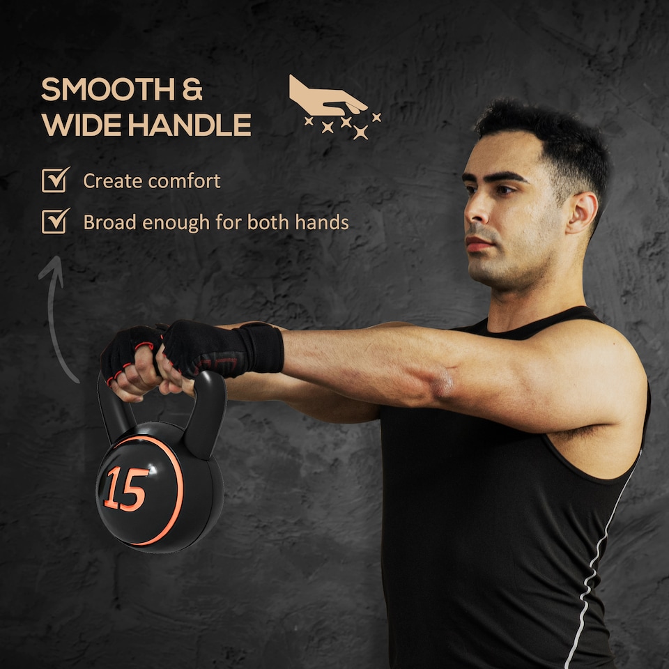 image 1 of SPORTNOW Set of Three Kettlebell Weights with Storage Tray, 2.2kg, 4.5kg, 6.8kg