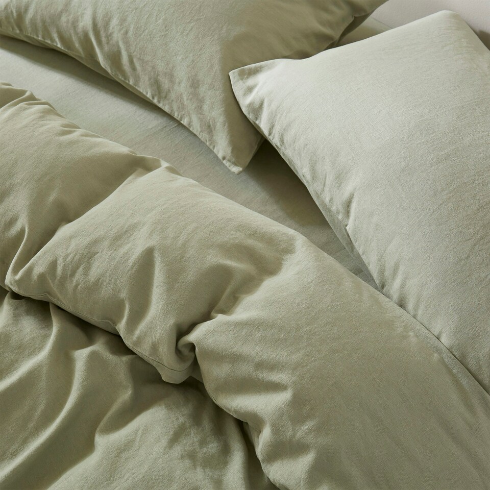 image 1 of Touch Of Linen - Pistachio Green - Pillowcase Pair Green | Pistachio Green