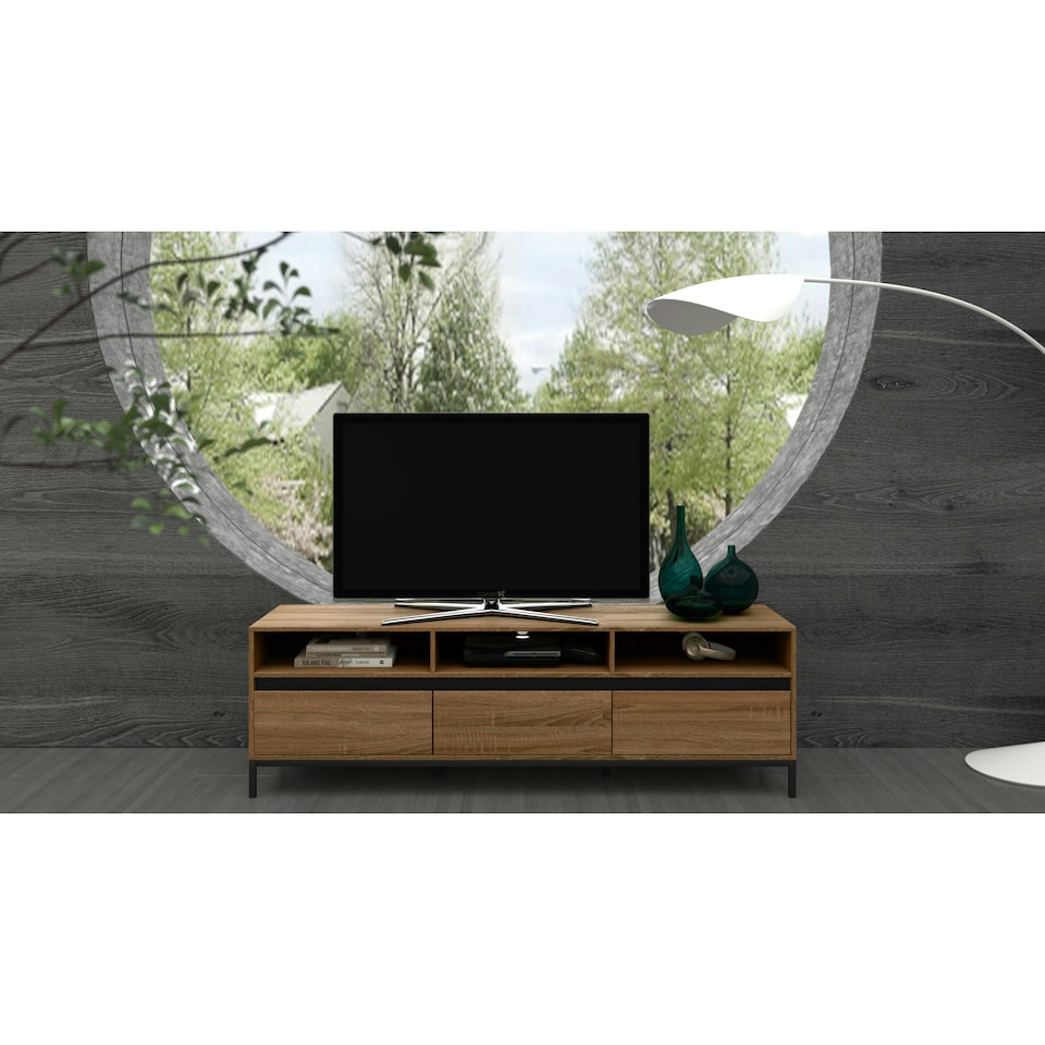 image 1 of LOFT24 Emerald 2 Door TV Stand GreyOak Brown | Nature