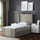 image 2 of Elara Divan Bed with Winged Panel Headboard - Beige - Small Double / 4ft