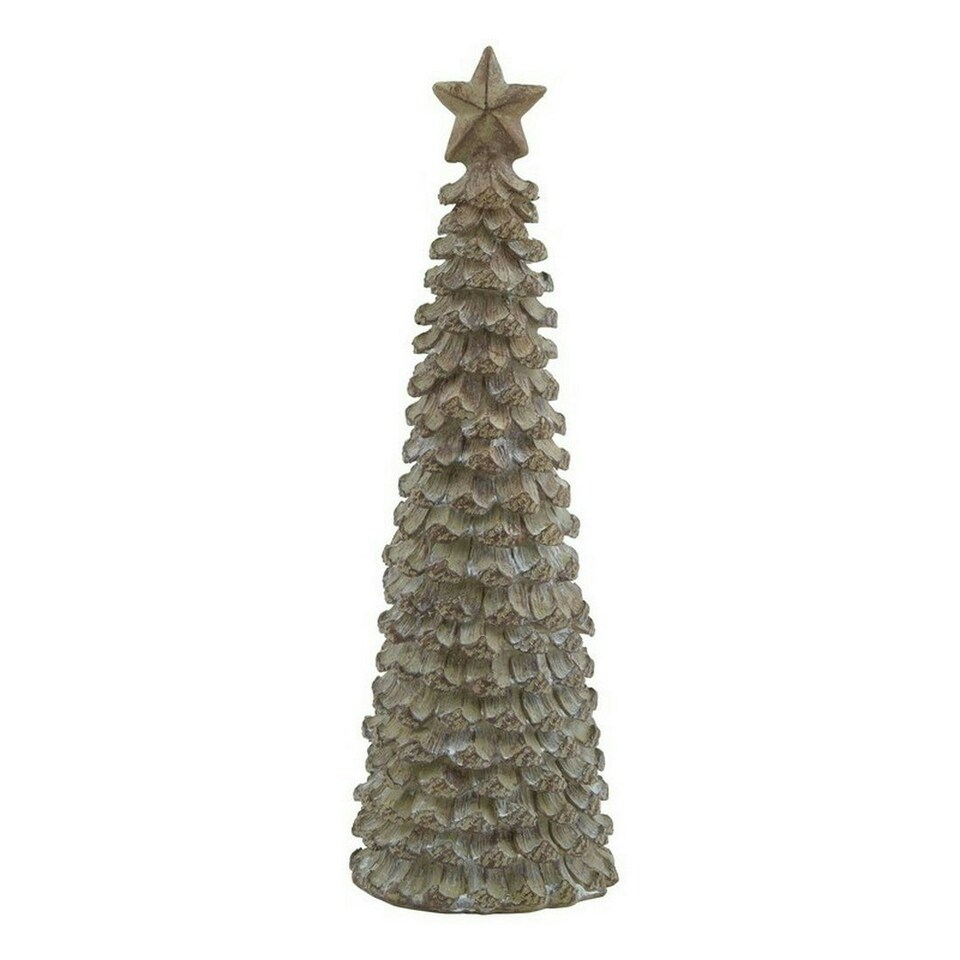 image 1 of Medium Cedar Tree with Star - Resin - L8 x W8 x H26 cm - Beige