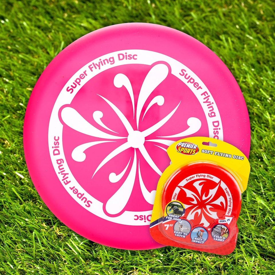 image 1 of PMS Super Soft Bendy Skimmer Frisbee - Bright Pink 17 cm