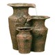 image 4 of Primrose Sama Cascading 3 Tier Ancient Jars Water Feature Brown 84cm