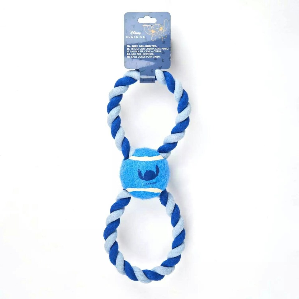image 1 of Disney Stitch Tennis Ball Rope Dog Toy