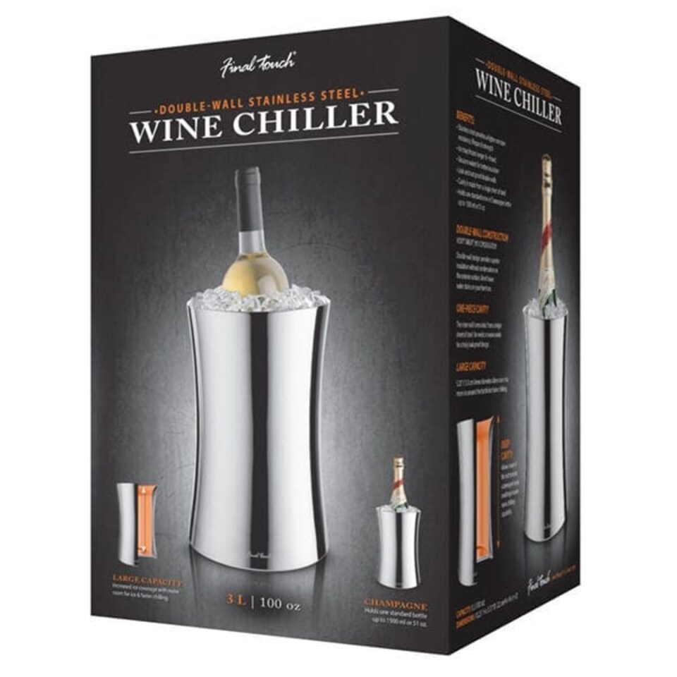 image 1 of Final Touch Double Wall Stainless Steel Wine Chiller