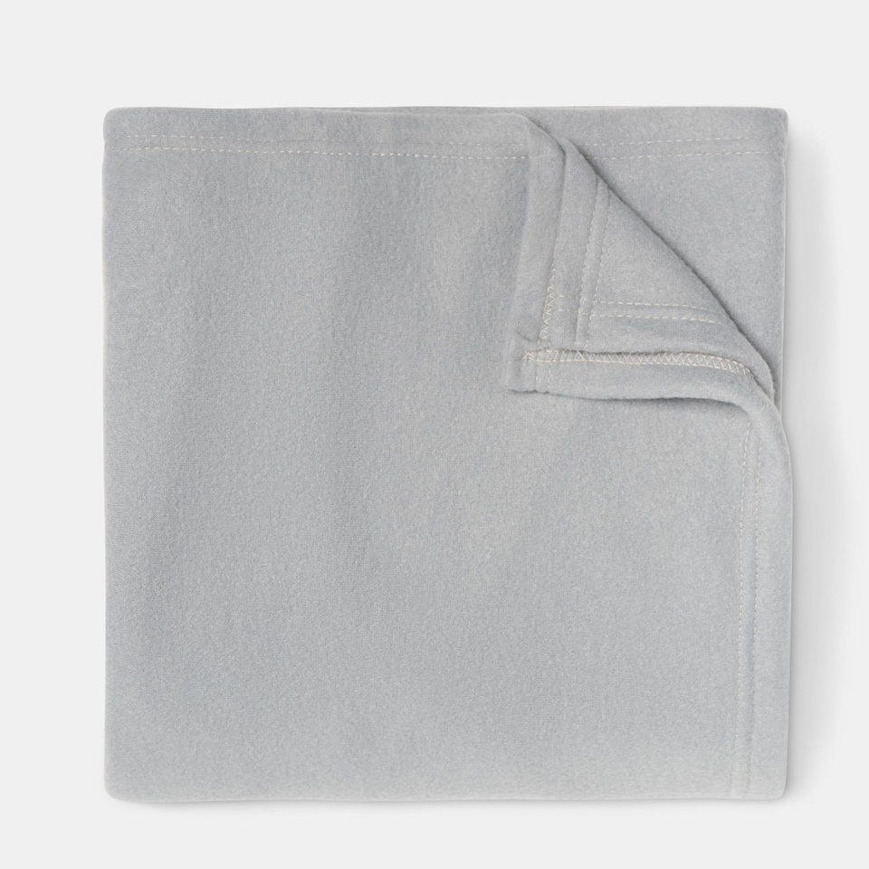 image 1 of OHS Soft Plush Polar Fleece Plain Throw | Grey | Mid Grey - 200CMx240CM