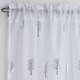 image 2 of Pair of Birch White Metallic Tree Print Voile Panels 229 cm (90 inch) Rod Pocket Panels for Bedroom and Living Room
