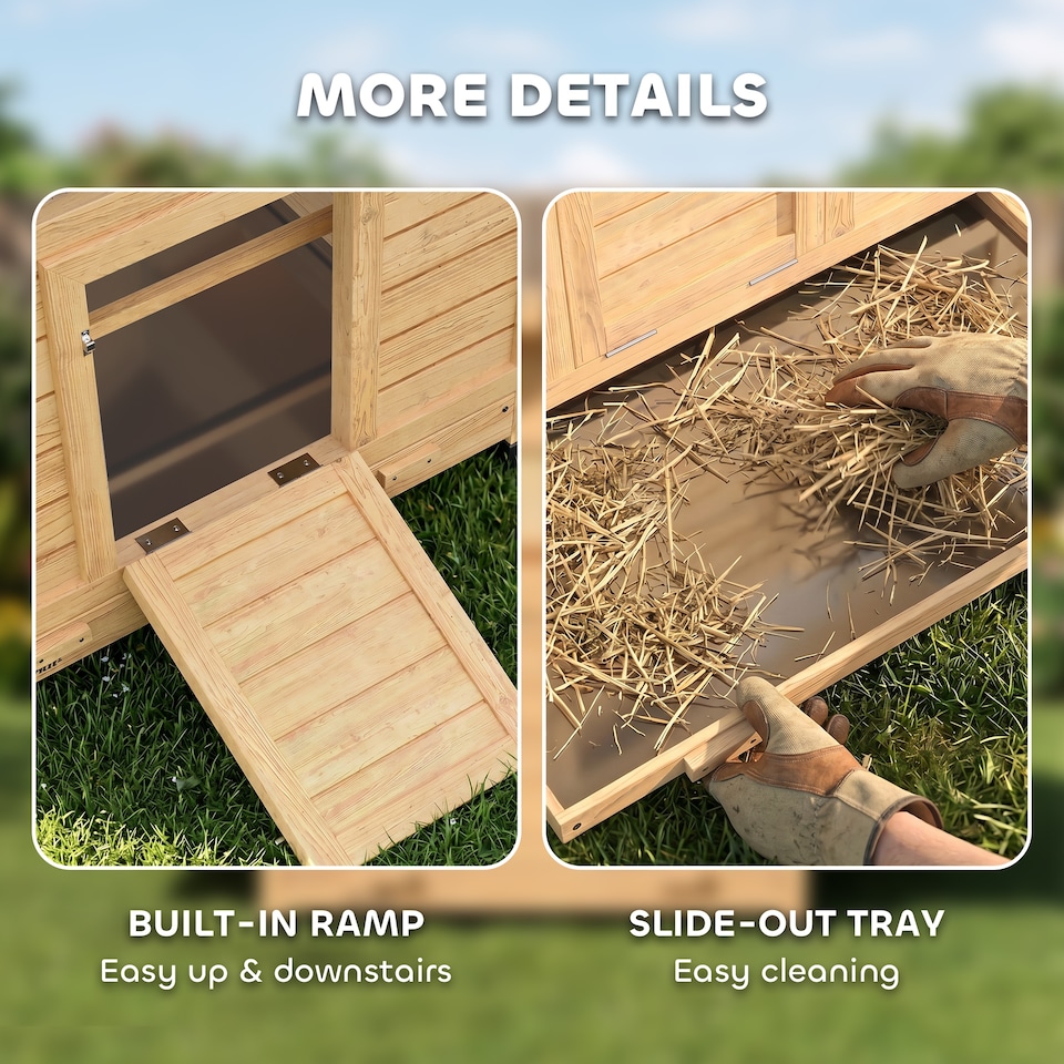 image 1 of PawHut Chicken Coop with Nesting Box, Openable Top, Pull-Out Tray, Yellow