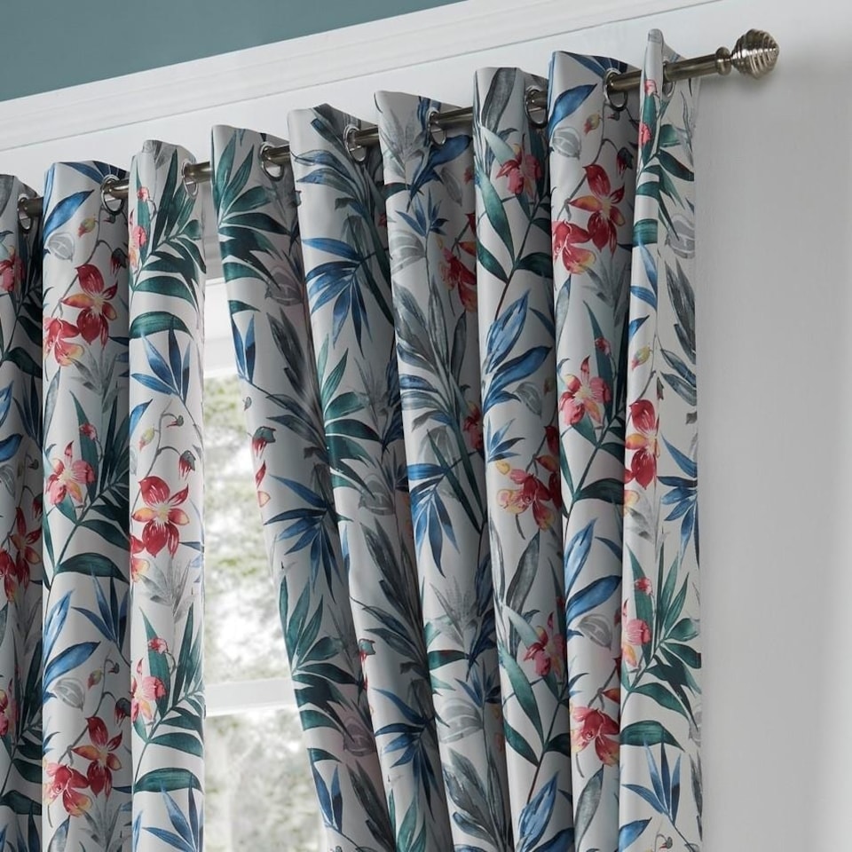 image 1 of Florida Fully Lined Eyelet Curtains - Fuschia - 168x183cm