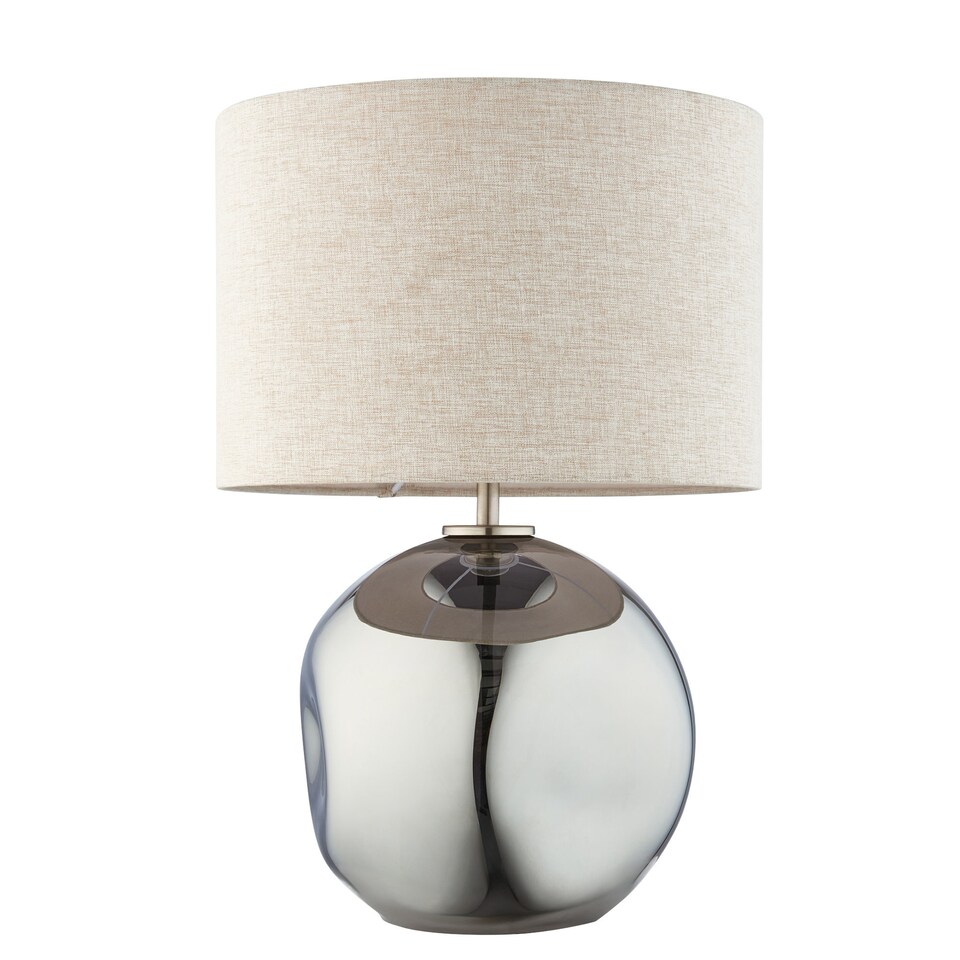 image 1 of Set of 2 Lola - Smoke Mirror Dimpled Glass 43cm Table Lamps