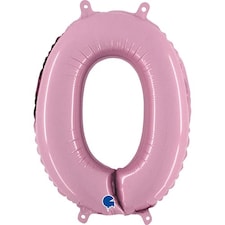 Number 0 Pastel Pink Air Fill Foil Balloon 35cm / 14 in