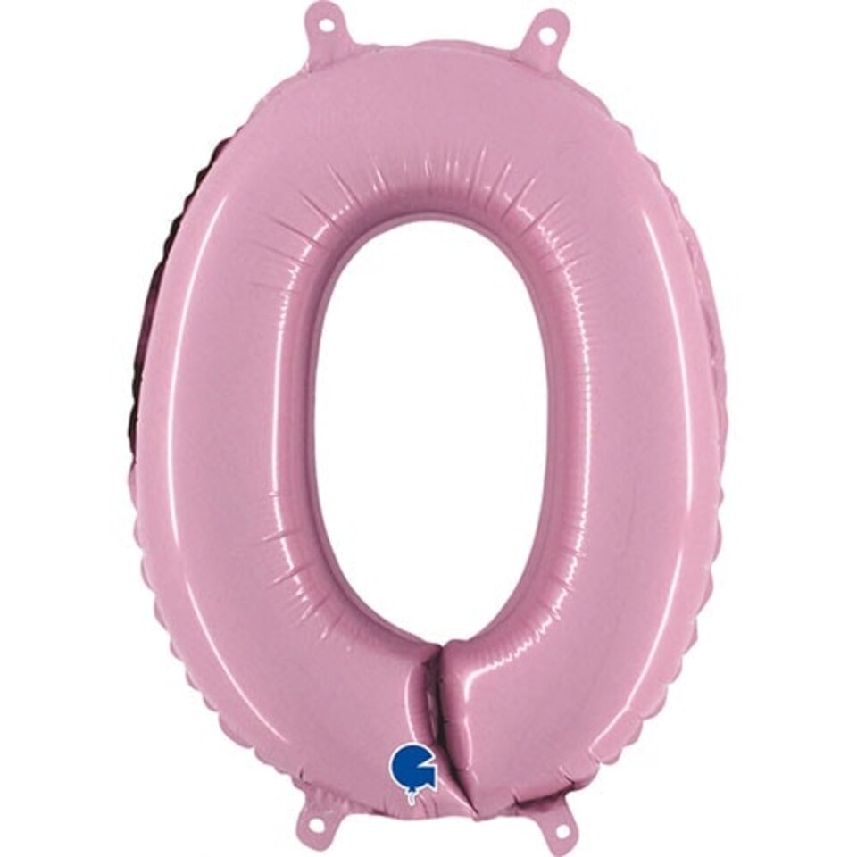 Number 0 Pastel Pink Air Fill Foil Balloon 35cm / 14 in