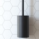 image 2 of BESLAGSBODEN Black Toilet Brush and Holder Self Adhesive Wall Mounted