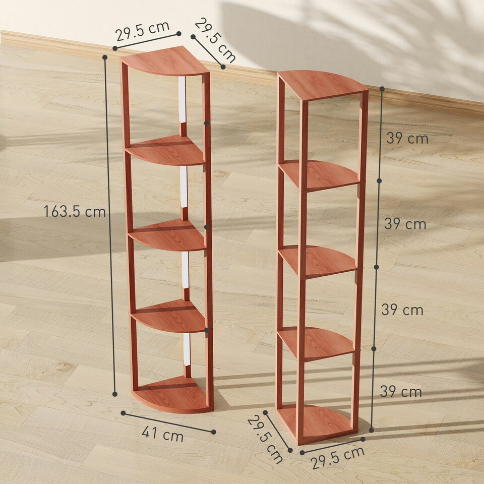 image 1 of HOMCOM Corner Floor Lamp with Dimmable Warm White LED Light, for Living Room Brown