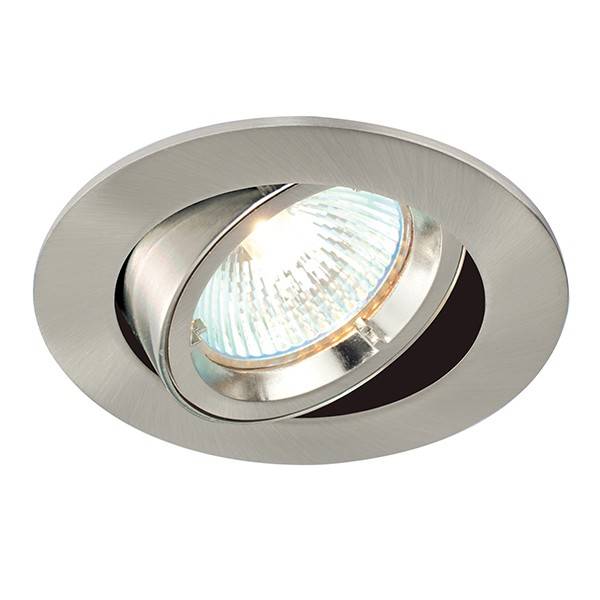 Netlighting Cast 1 Light Recessed Tilt Downlight Satin Nickel Plate GU10 in Grey